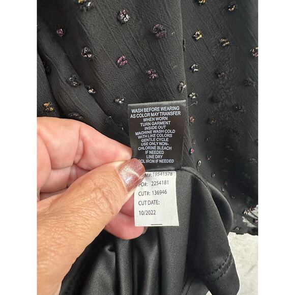 Torrid Mini Clip Dot Blouson Dress 2 2X Smocked Neck Waist - Picture 9 of 11